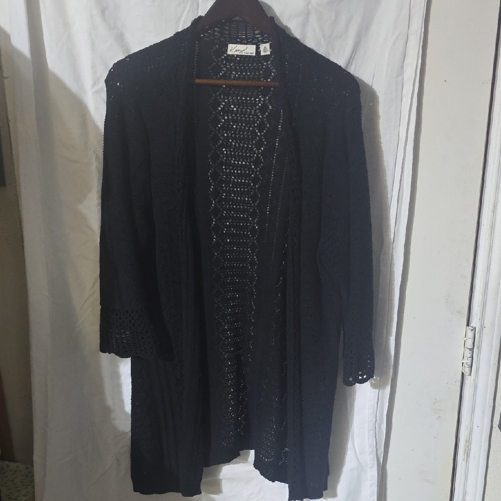 Cato Black Open-Front Cardigan